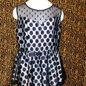 Sheer Overlay Peplum Top